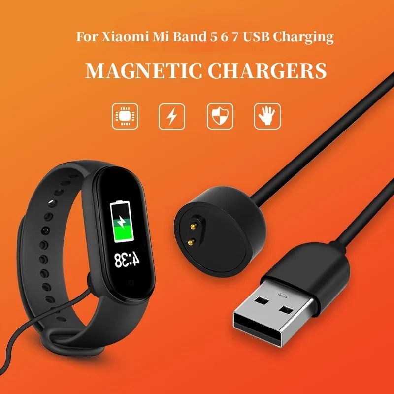 เครื่องชาร์จแม่เหล็กสําหรับ Xiaomi Mi Band 5 6 7 สายชาร์จ USB สําหรับ MiBand 5 6 ทองแดงบริสุทธิ์ Cor