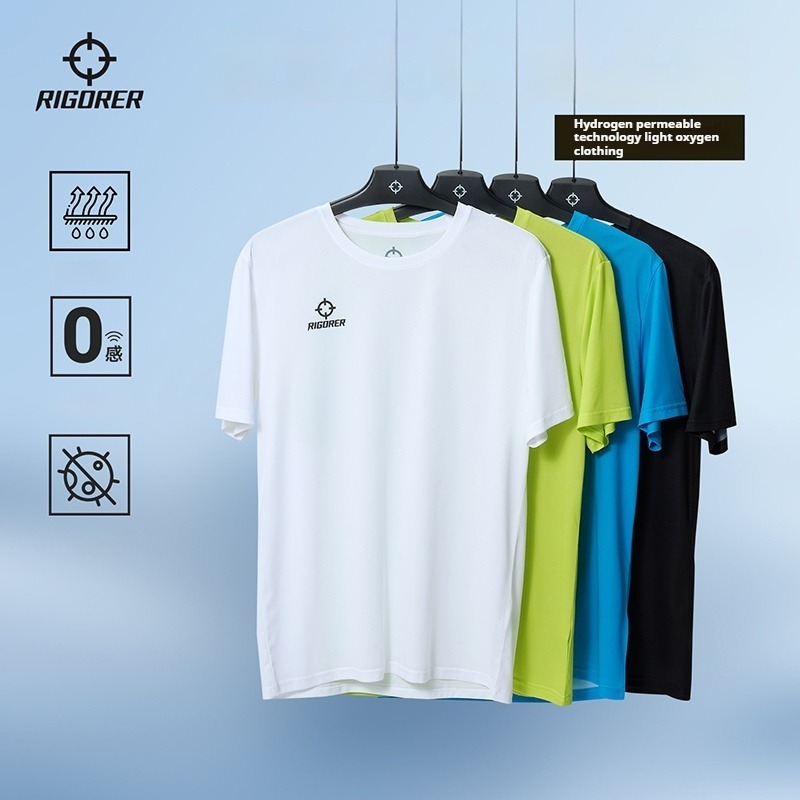 เสื้อยืด Rigorer แขนสั้นทรงหลวมสำหรับผู้ชาย ผ้าฝ้ายคุณภาพสูง ฤดูร้อน แฟชั่นล่าสุด