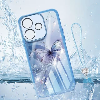 YBD Clearเคสโทรศัพท์สําหรับOPPO A6C A5i A5X A5 Pro A3X 5G 4G A3 NFC A40 A40M A60 5Gหักเพชรผีเสื้อซิลิโคนอ่อนนุ่มเลนส์ป้องกันมาพร้อมกับเชือกเส้นเล็ก