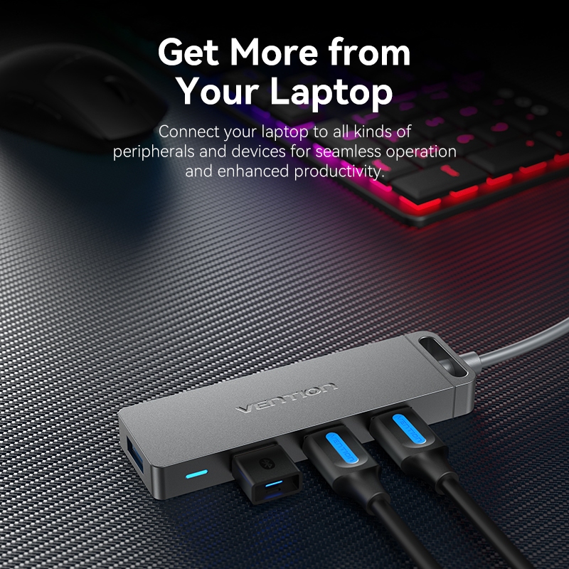 Vention พอร์ต USB HUB Extension Multi USB 4 พอร์ตฮับ USB รูปที่ 7