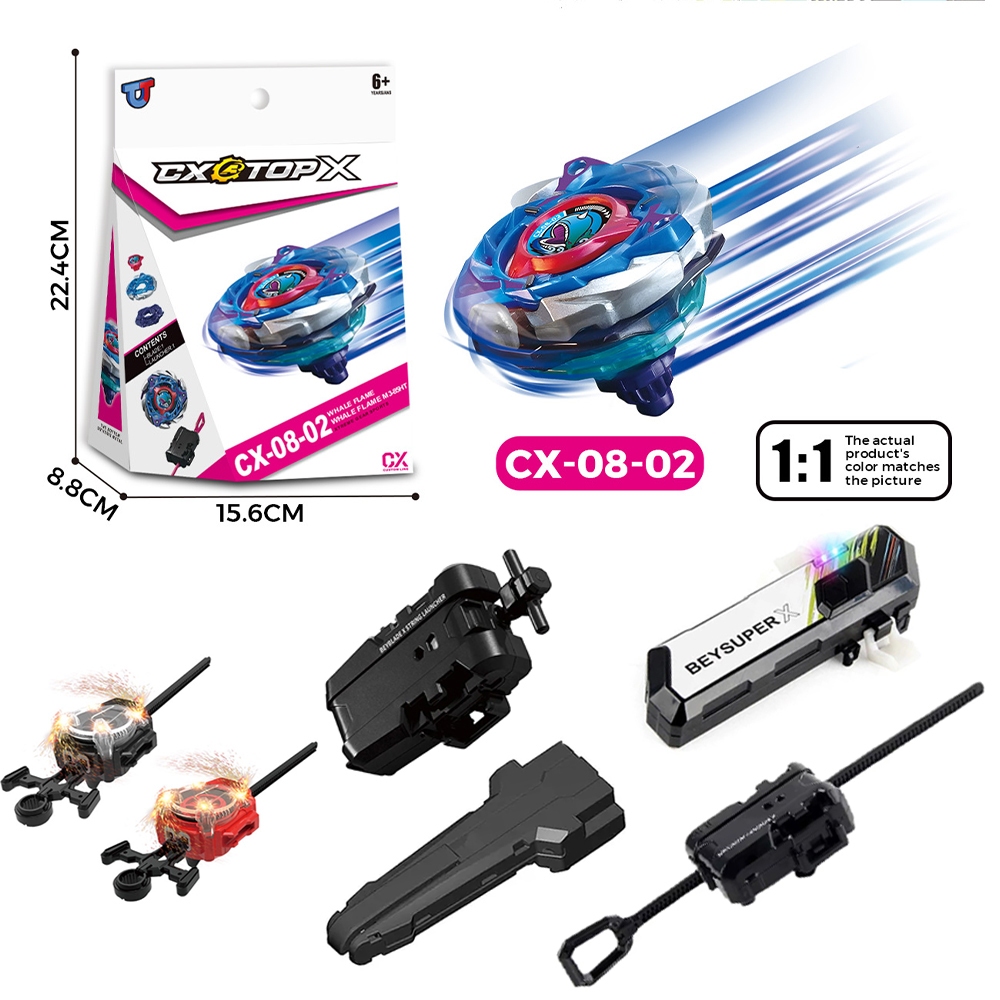 Beyblade X CX-08 02 Whale Flame Beyblade Xtreme พร้อมชุดเปิด Ripcord