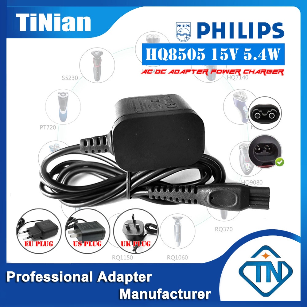 อะแดปเตอร์ชาร์จ 15V HQ8505 AC DC สําหรับปัตตาเลี่ยนตัดผม Philips HC5438 HC5440 HC5446 HC5450 HC7450 