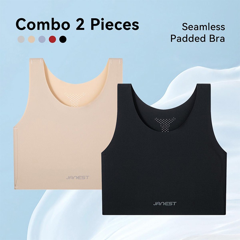 Janest Tank Top Chest Binder แบบไม่มีรอยต่อ มีแผ่นรองด้านหน้า ระบายอากาศได้ดี ขนาดเสื้อ S-4XL