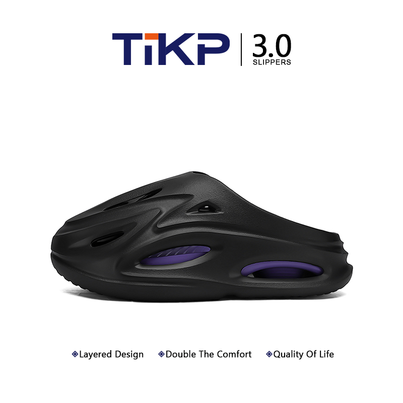TIKP รองเท้าผู้ชาย รองเท้าแตะและสลิปเปอร์แฟชั่น พื้นรองเท้าเสริมเบาะสองชั้น สวมใส่สบาย ไม่ลื่น ทนทานต่อการสึกหรอ