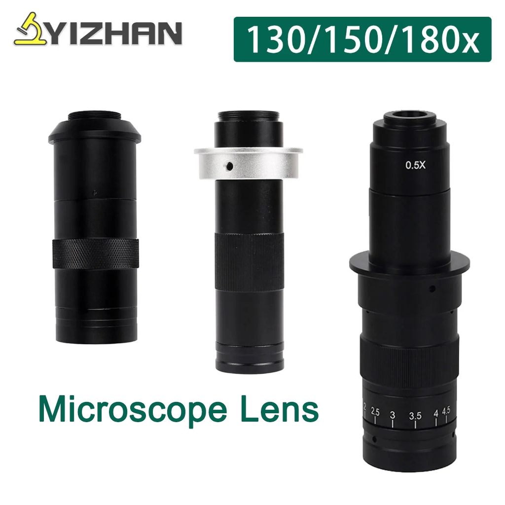 เลนส์กล้องจุลทรรศน์ YIZHAN 130x 150x 180x กล้องจุลทรรศน์อิเล็กตรอนพร้อมอุปกรณ์เสริมแว่นขยาย