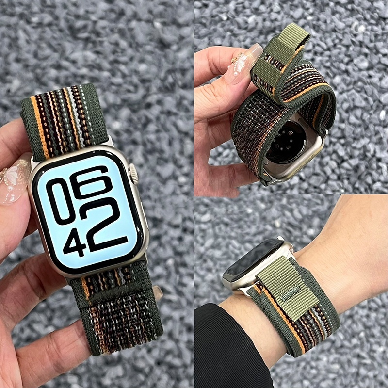 (7 สี) ป่าเส้นทาง ตีนตุ๊กแก สายสําหรับ แอปเปิล ดู 46 มม. 49 มม. 45 มม. 41 มม. 40 มม. 44 มม. 38 มม. 42 มม. ฉันดู ชุด พิเศษ 2 10 9 8 7 6 กับ 5 4 2 1 สายนาฬิกาอัจฉริย