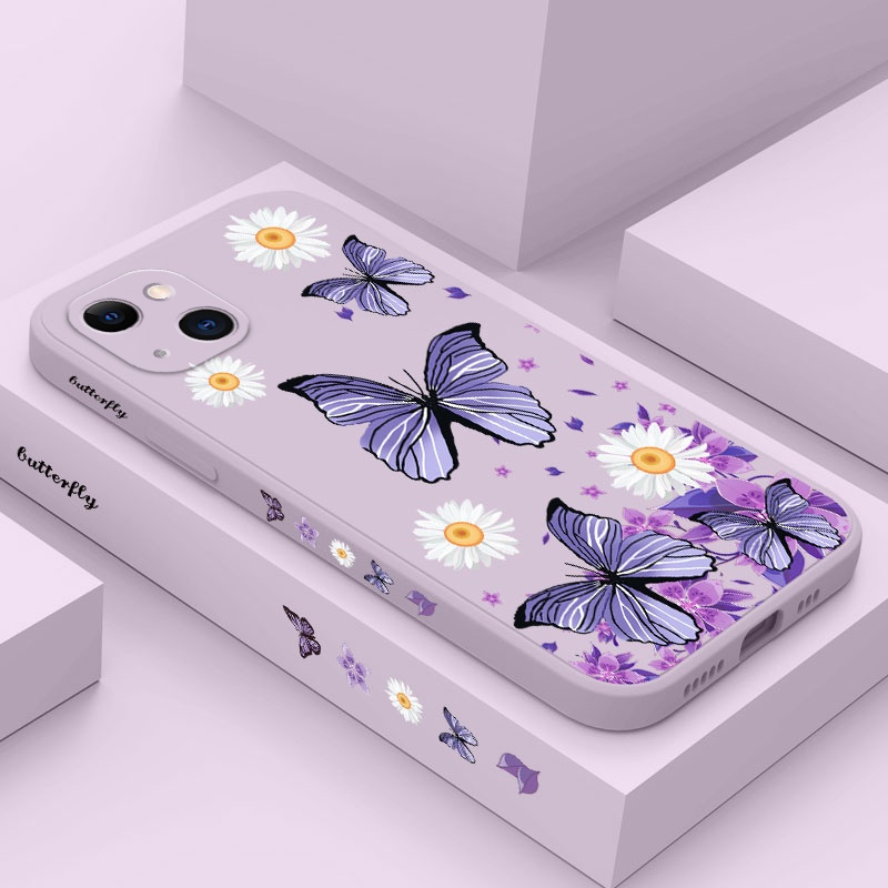 Daisy Butterfly เคสโทรศัพท์สําหรับ iPhone 15 14 Plus 13 Pro Max 12 Mini Soft Casing