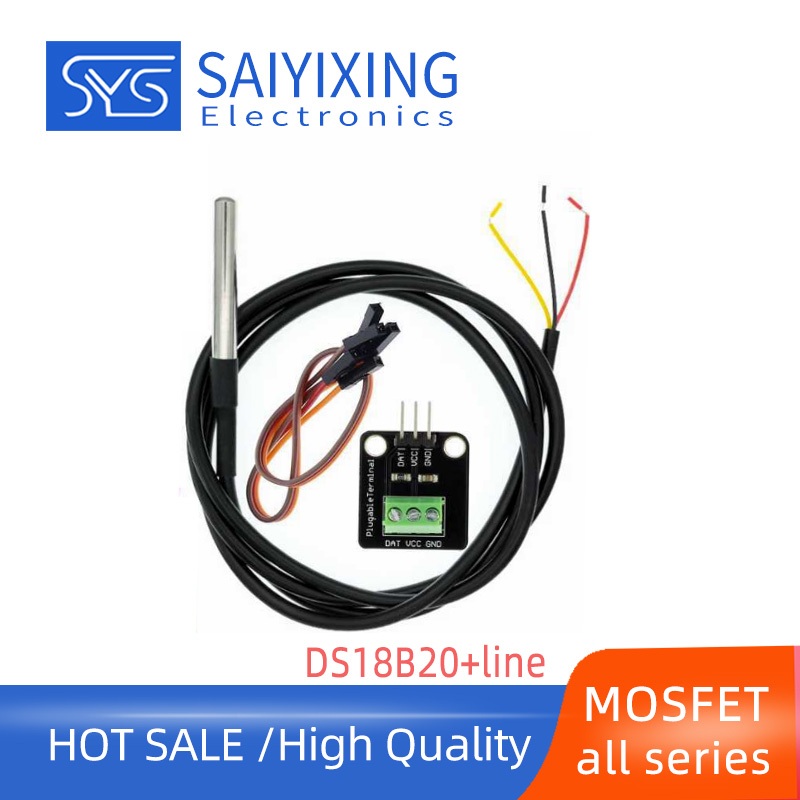 1PCS โมดูล DS18B20 กันน้ําเซ็นเซอร์อุณหภูมิโมดูล Probe + โมดูลพร้อมสาย