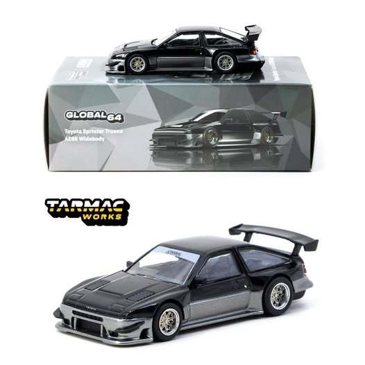 TARMAC WORKS T64G-060-BG GLOBAL64 1/64 Toyota Sprinter Trueno AE86 Widebody สีดํา/เทา