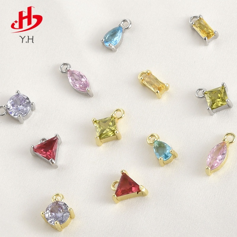 ⭐Y.H⭐ ทองแดง สีทอง สามเหลี่ยม สี่เหลี่ยม 14K เครื่องประดับจี้