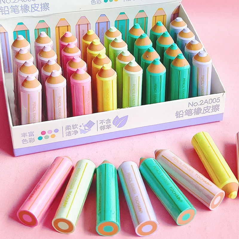 น่ารัก ดินสอรูปร่างยางลบน่ารักที่มีสีสันยางดินสอยางลบที่มีสีสันเช็ดทําความสะอาดแก้ไขเครื่องมือเครื่องเขียนของขวัญเด็กอุปกรณ์การเขียนสํา