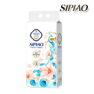 5 แพ็ค5ply กระดาษทิชชู่หนานุ่ม Sipiao (1609-5) 480 ชิ้นต่อแพ็ค TH ขนาด 175 * 175 มม. กระดาษชําระ