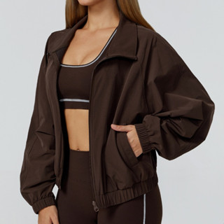 เสื้อแจ็คเก็ตกันลมซิปรุ่นเอวสูง สไตล์สั้น เหมาะสำหรับผู้หญิง…