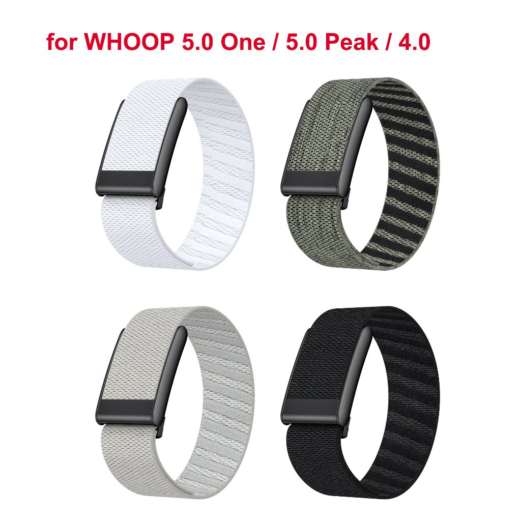 สายรัดกีฬาไนลอนเข้ากันได้กับ Whoop 5.0 One, Peak และ WHOOP 4.0, ไนลอนกันน้ําปรับสายรัดข้อมือสําหรับ 