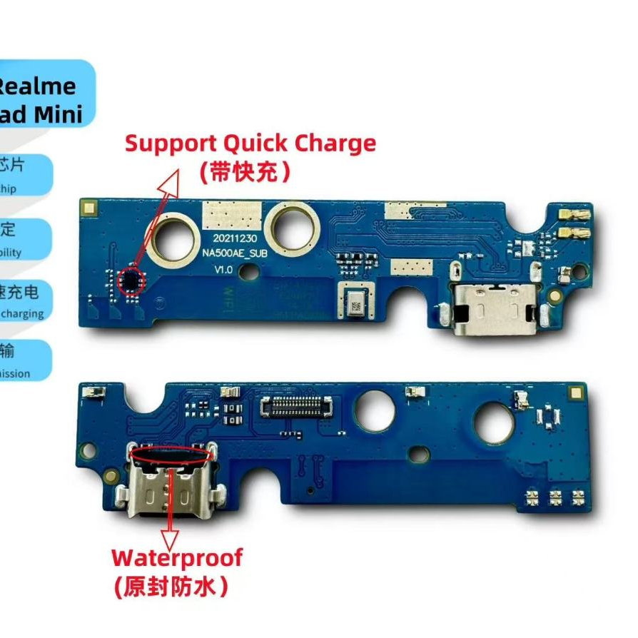USB แท่นชาร์จสําหรับ realme pad mini RMP2105 RMP2106 Charger Port Connector Flex Cable อะไหล่ซ่อม