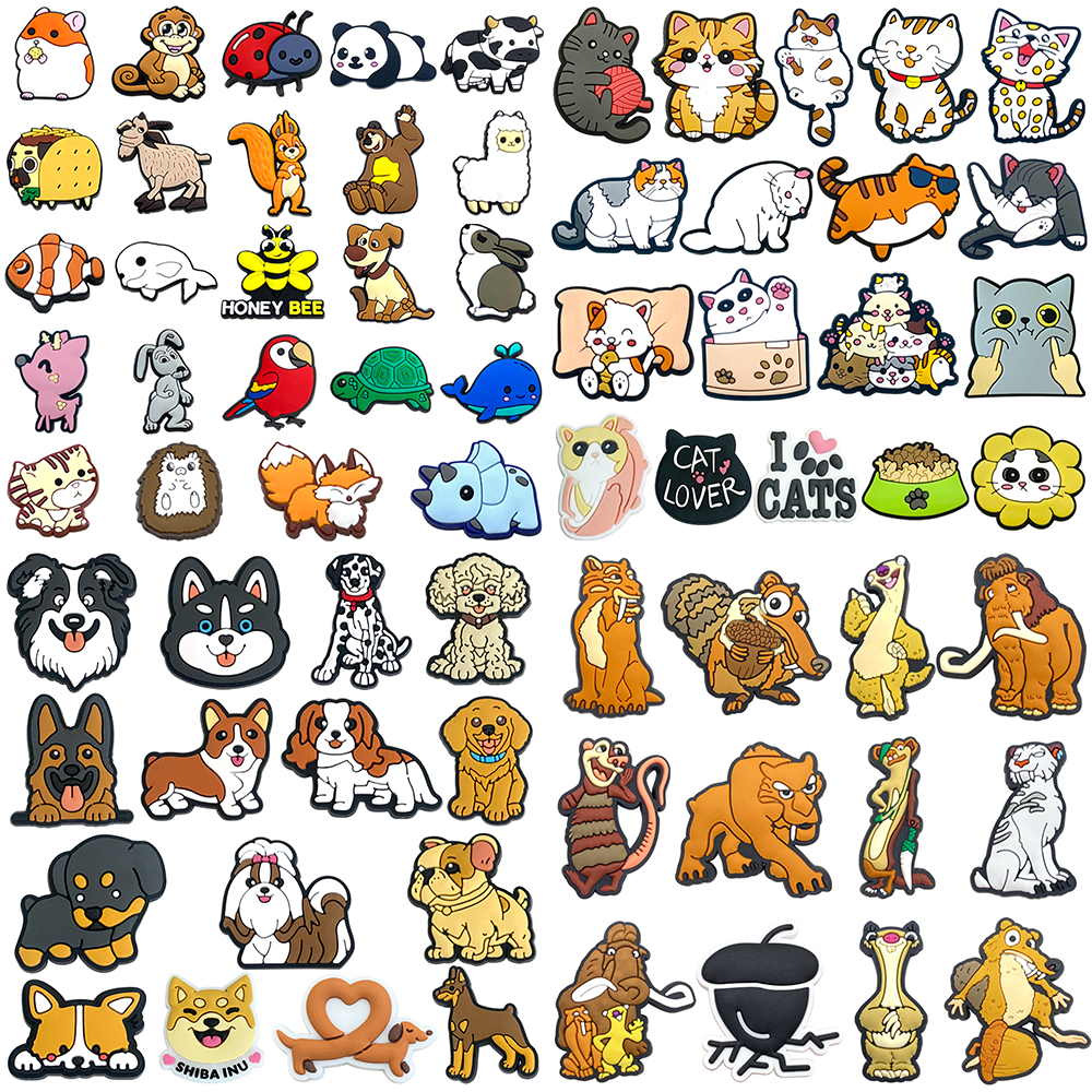 MEIDJ รองเท้า Charm 70 ลายสัตว์ สำหรับแมวและสุนัข จาก PVC พร้อมปุ่มเพื่อความสวยงาม