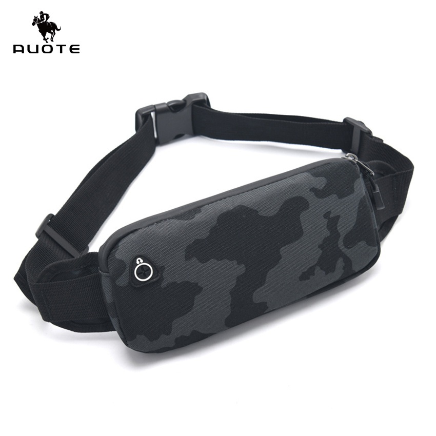 AUOTE กระเป๋าคาดเอวสำหรับออกกำลังกายแบบพกพาขนาดเล็กสำหรับทั้งชายและหญิง กันน้ำ ผลิตจากผ้าอ็อกซ์ฟอร์ด เหมาะสำหรับการวิ่งและปั่นจักรยาน