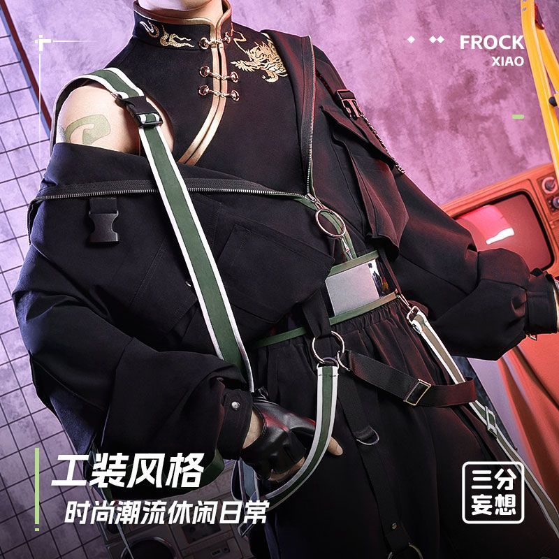 Genshin Impact xiao cosplay Costume คอสเพลย์เครื่องแต่งกายปีศาจพิชิตแกรนด์เซนต์ชายเครื่องแต่งกายอนุพ