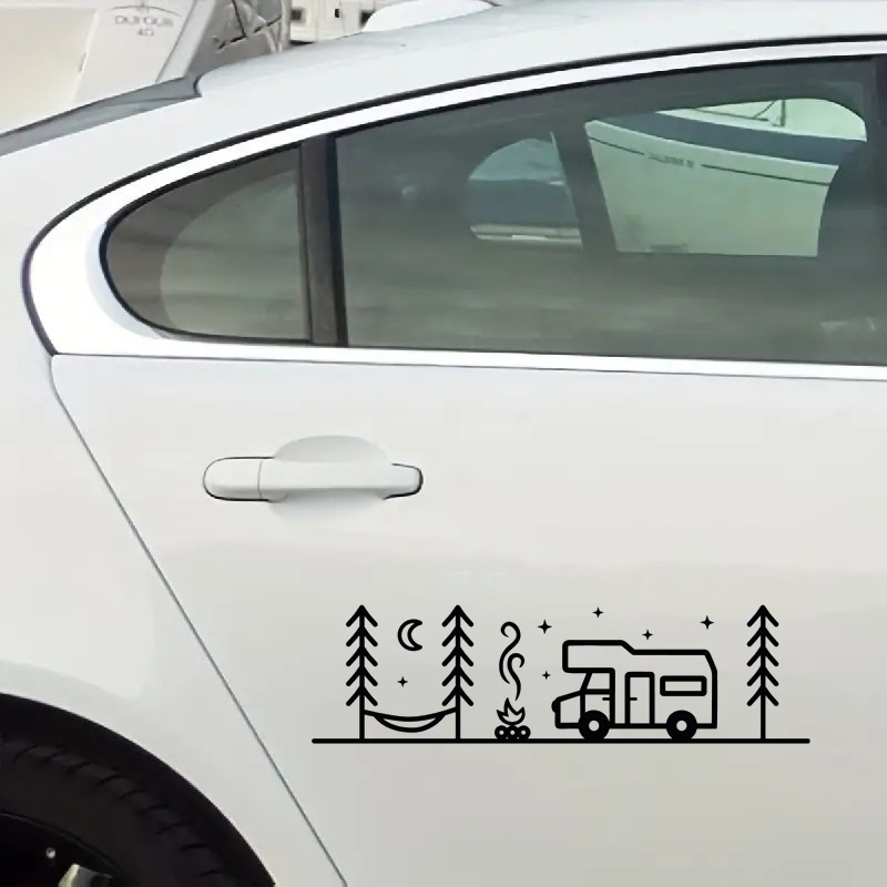 Camping Camping Camping RV รถออฟโรดรูปลอกหน้าต่าง DIY ตกแต่ง A415