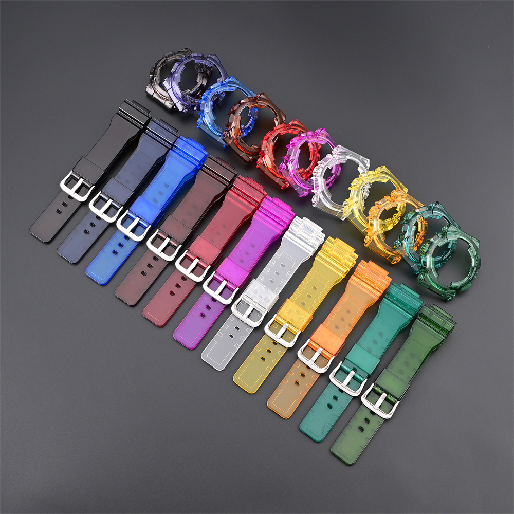 TPU สายรัดข้อมือสายนาฬิกาและเคสสําหรับ GMA-S110 S120 S130 S140 Series Sport Watchbands กรอบเครื่องมือ