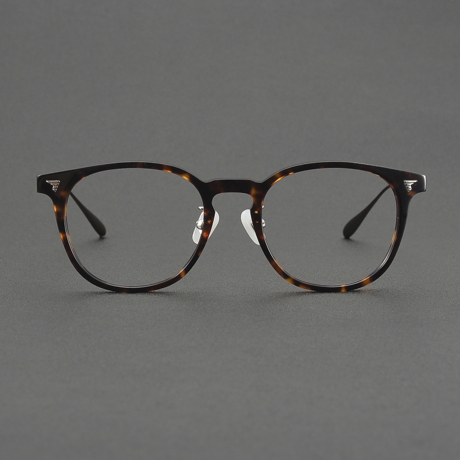 กรอบแว่นสายตาไทเทเนียมสีแดงแบบย้อนยุค ดีไซน์คลาสสิกพี-555MP - รูปที่ 2