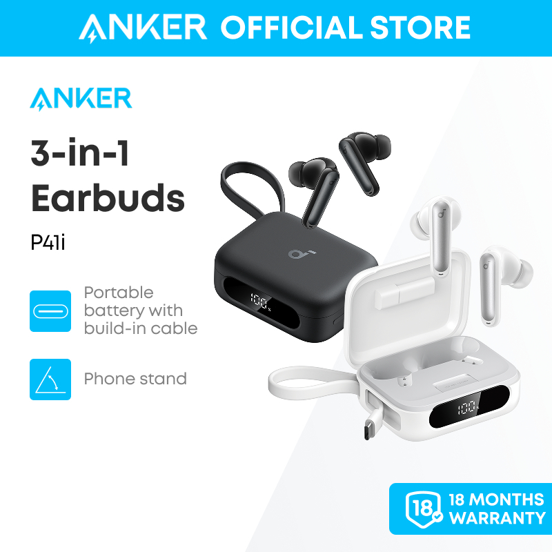 [Earphone + Battery + Phone stand 3 in 1]Soundcore โดย Anker P41i Adaptive Noise Cancelling Earbuds 