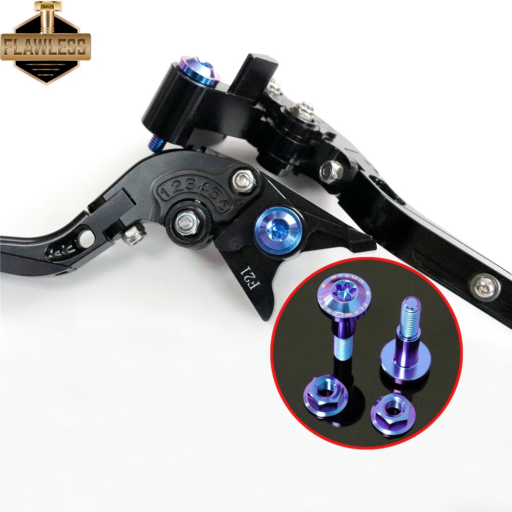 FLAWLESSTI M6x32x16S Gr5 Titanium Bolt เบรค Cluth Lever Bolt สําหรับ Tmax 560 Xmax 300 Nmax 155 Aero