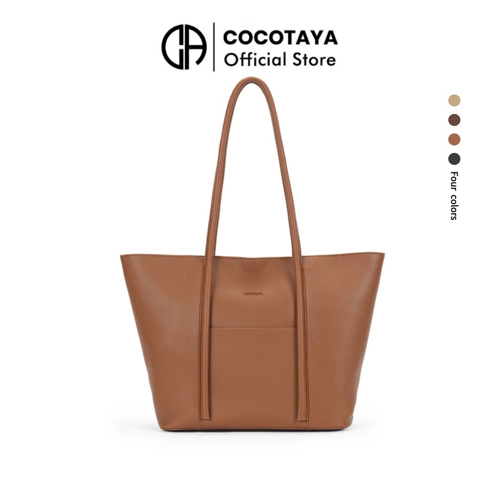 COCOTAYA - Gecily Bagกระเป๋าสะพายไหล่สำหรับคุณหญิง ทรงทูตขนาดใหญ่ พียู