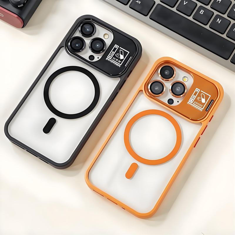 【โลหะวงเล็บ/โปร่งใส อะคริลิค Hard case/Black】เคส เข้ากันได้กับ iPhone 16 15 14 13 Pro Max Plus case