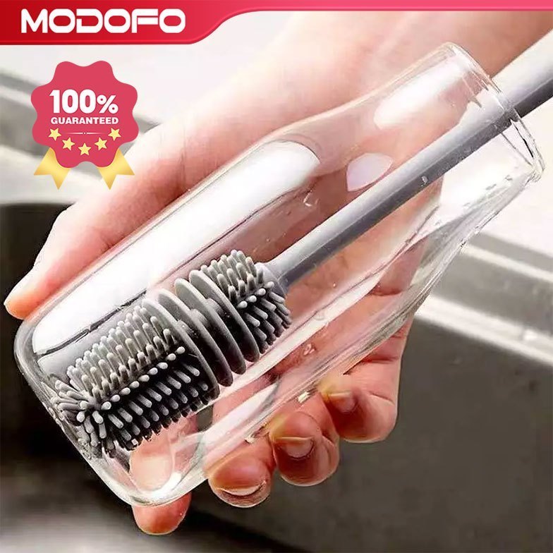 MODOFO แปรงล้างขวดซิลิโคน แปรงล้างแก้ว ขวดนม ที่ล้างขวด ด้ามจับยาว สําหรับทําความสะอาดถ้วยแก้ว bottle brush