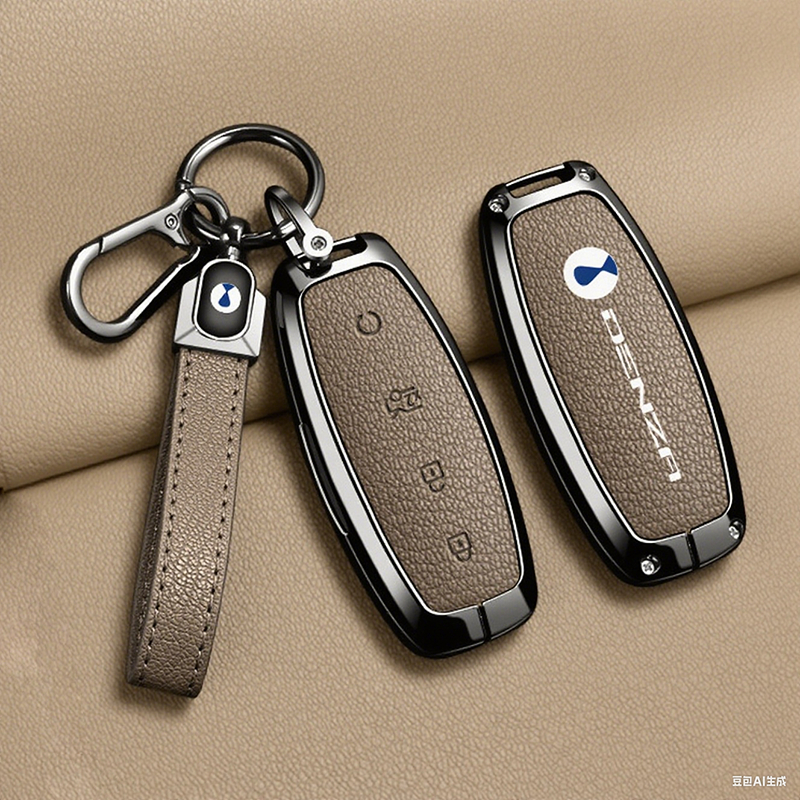 DENZA D9 อะไหล่รถยนต์ ฝาครอบกุญแจรถ DENZA D9 EV 2024-2025 BYD DENZA EV กรณีกุญแจรถ พวงกุญแจรถ กระเป๋