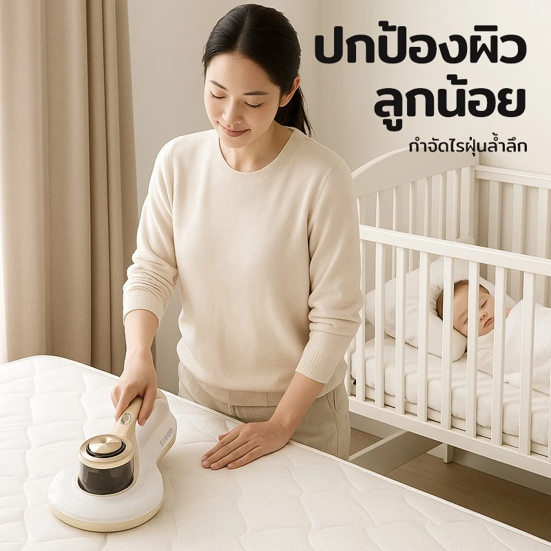 TJean เครื่องดูดไรฝุ่น การออกแบบถ้วยคู่ 18Kpa  เครื่องดูดฝุ่นที่นอน  แบบใช้มือถือ ฆ่าเชื้อด้วยแสง UV thumbnail 9