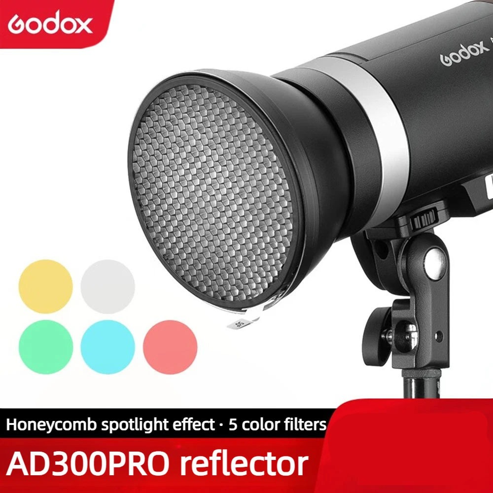 Godox AD-R14 Standard Reflector พร้อมรังผึ้งและตัวกรอง 5 สีสําหรับ AD300Pro กลางแจ้งแฟลช Light Speedlite