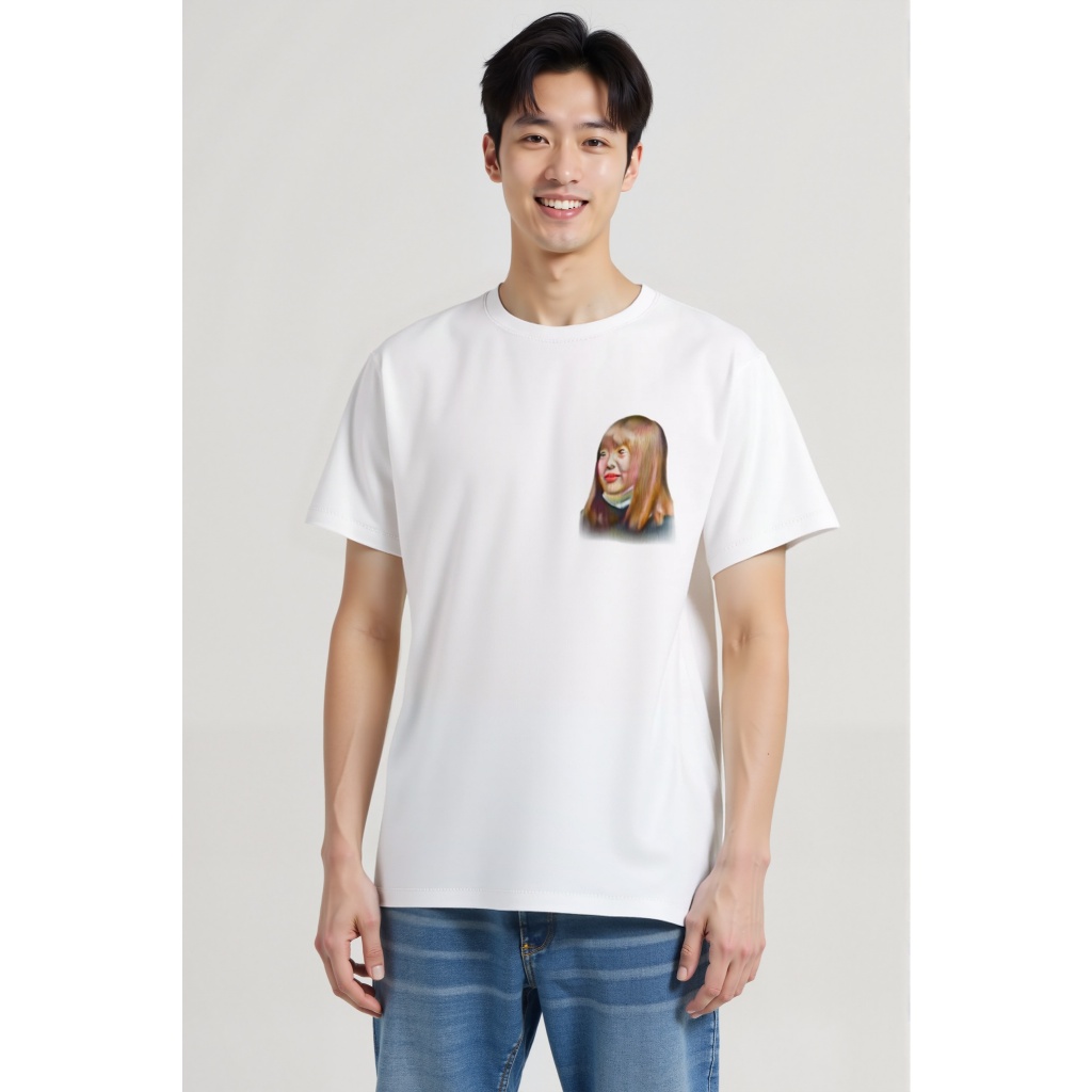 sister hong เสื้อยืดลายพิมพ์ผ่อนคลายสำหรับผู้ชาย