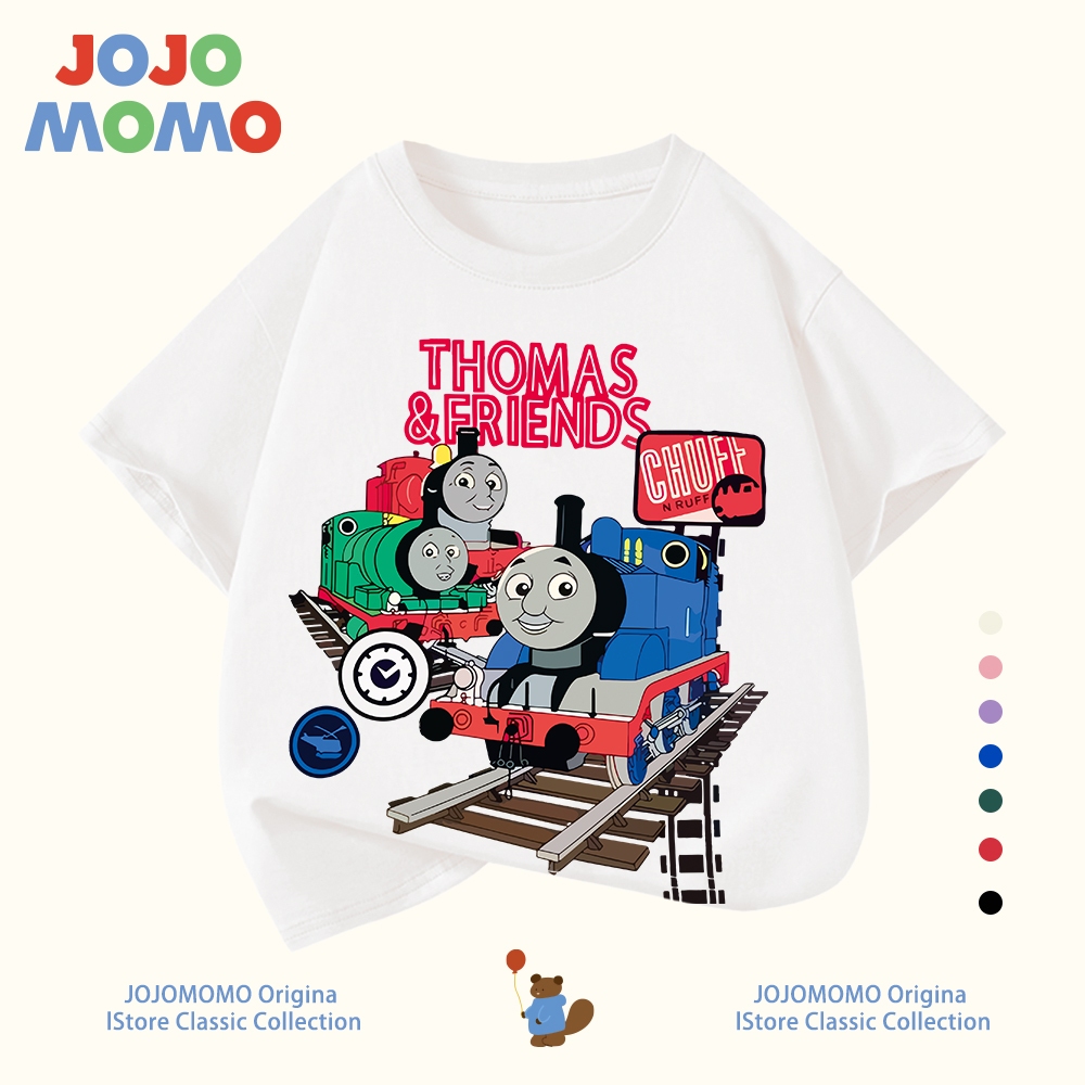 เสื้อยืดเด็ก Cotton 100% ลายการ์ตูนรถไฟ 🚂 เสื้อผ้าเด็กแฟชั่น แขนสั้น ใส่สบาย ระบายอากาศดี
