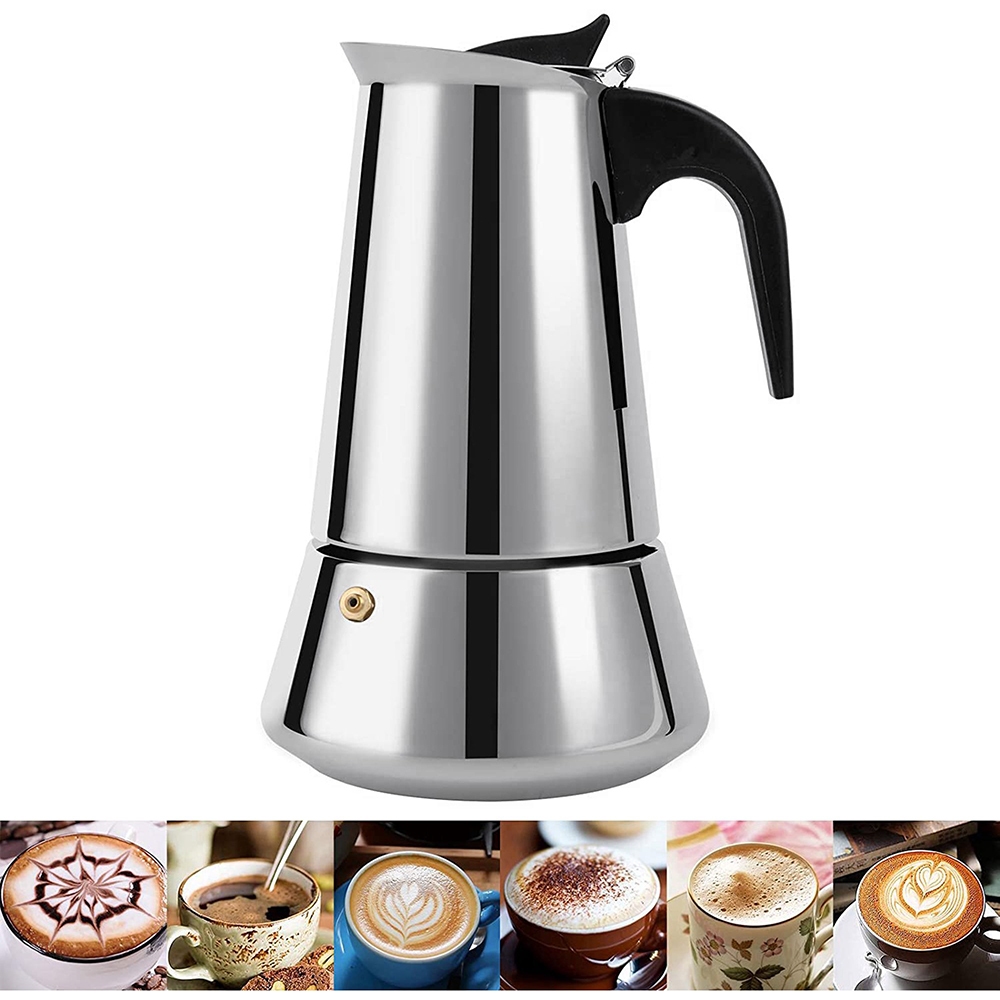 Stovetop Espresso Maker Moka Pot 4 Cup เครื่องชงกาแฟ Percolator Classic Cafe Maker