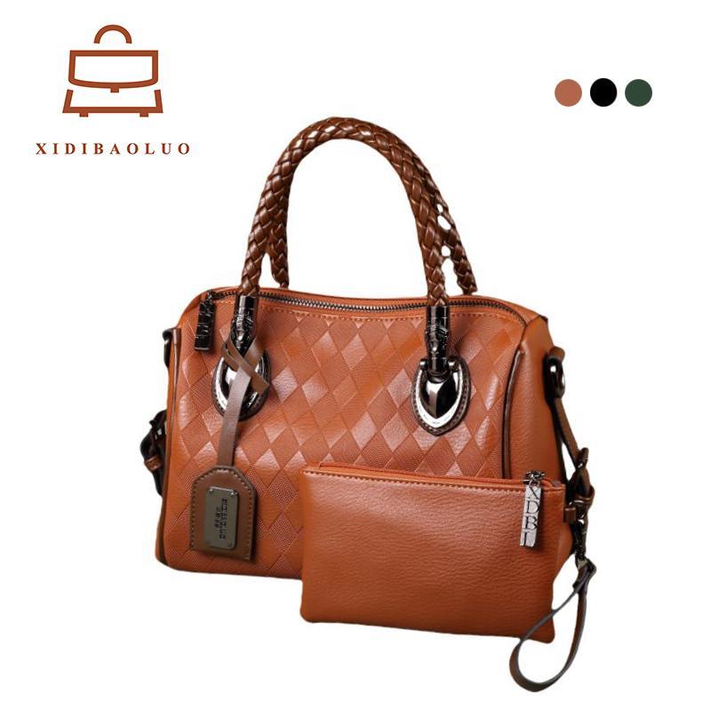 【กระเป๋าสตางค์ของขวัญ】 XIDIBAOLUO กระเป๋าย้อนยุคขนาดกลาง แฟชั่น ลายเพชรลายนูน พร้อมกระเป๋าถือ เหมาะสำหรับเป็นของขวัญ