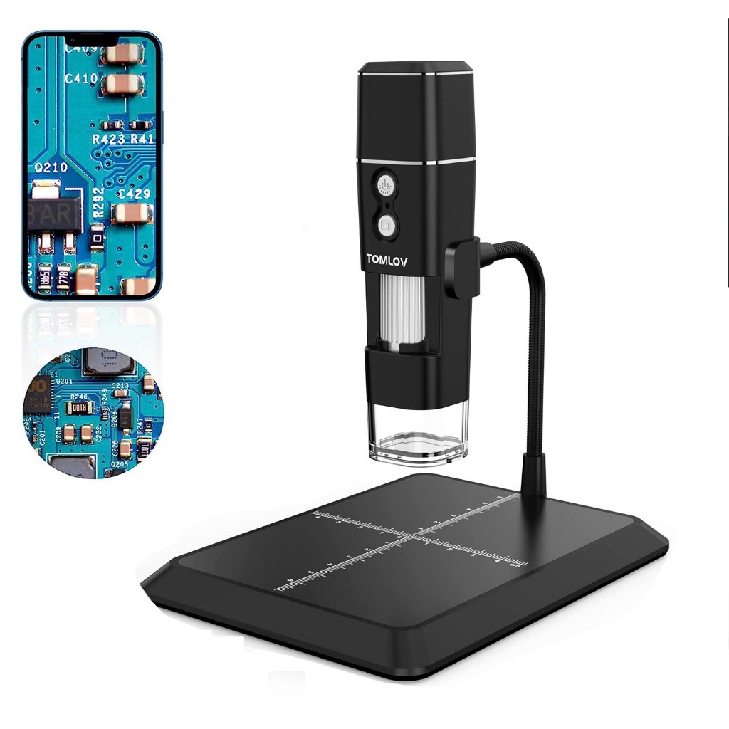 TOMLOV 1000X กล้องจุลทรรศน์ดิจิตอลขยาย 1080P HD แสตมป์ PCB กล้องจุลทรรศน์เหรียญ
