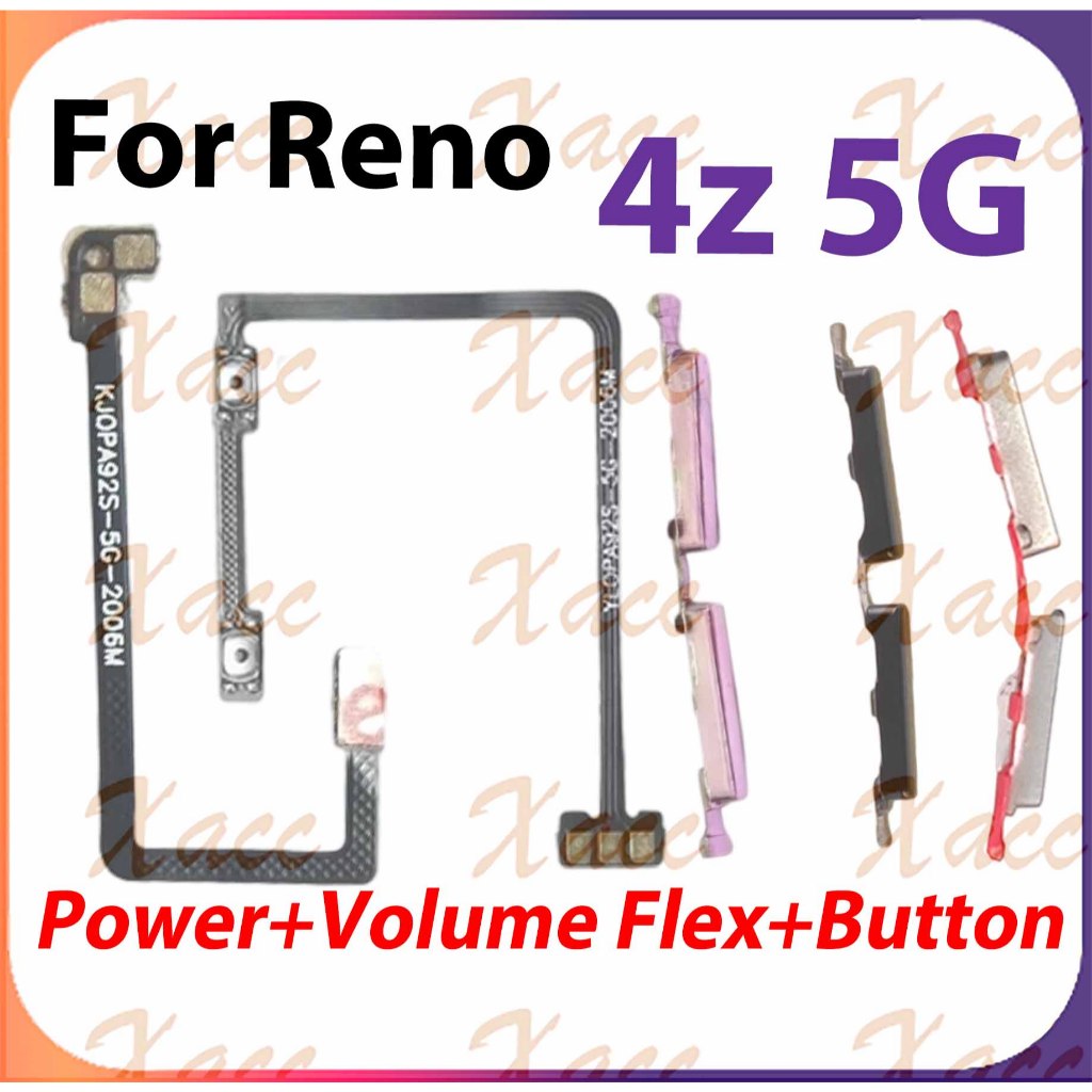 สําหรับ Oppo Reno 4Z 5G / A92S CPH2065 ปุ่มปรับระดับเสียงสายไฟ Flex Cable พร้อม ON OFF ด้านข้าง Key Output Ribbon Repair Part การติดตั้งโทรศัพท์เปลี่ยน