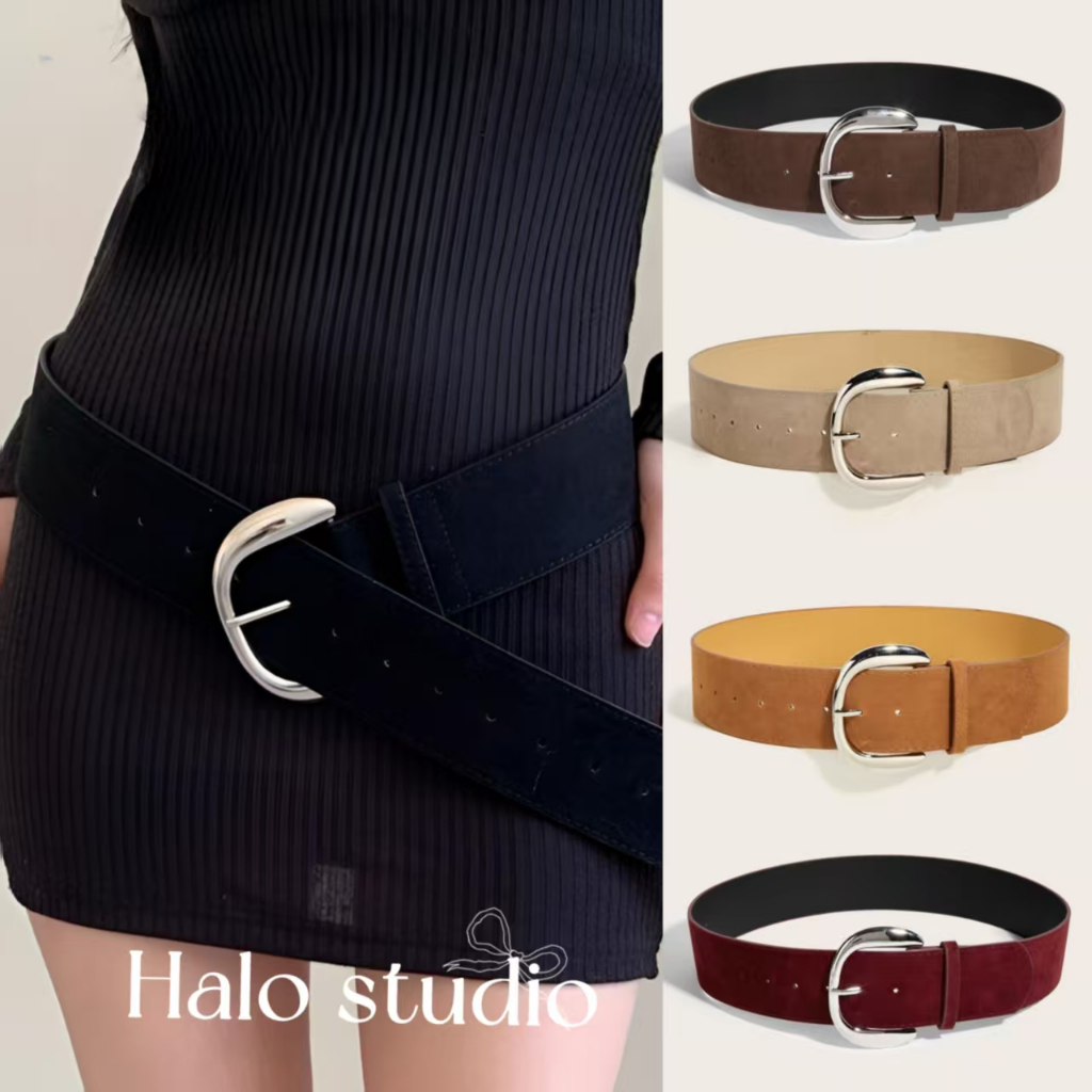 Halo studio พร้อมส่ง🔥เข็มขัดเอวแบบกว้างสไตล์ Retro Mallard ใหม่ล่าสุด สำหรับประดับเอว กระชับสัดส่วนให้ดูเพรียวบาง ใส่คู่กับกระโปรงได้สวยงาม