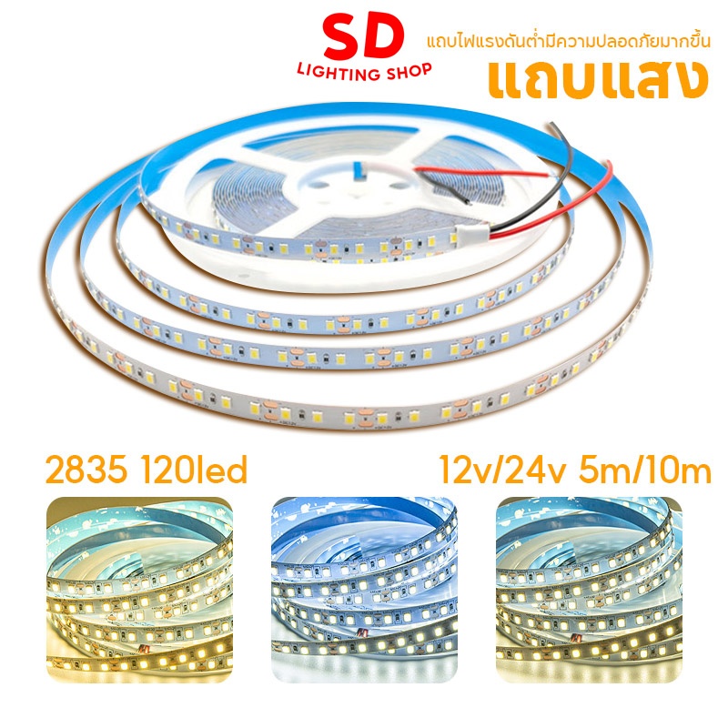 ไฟเส้น led 2835 DC12V/24V 5M/10M นำไฟตกแต่ง ไฟปีใหม่ ไฟเส้นสายยาว ไฟติดห้อง ยืดหยุ่น