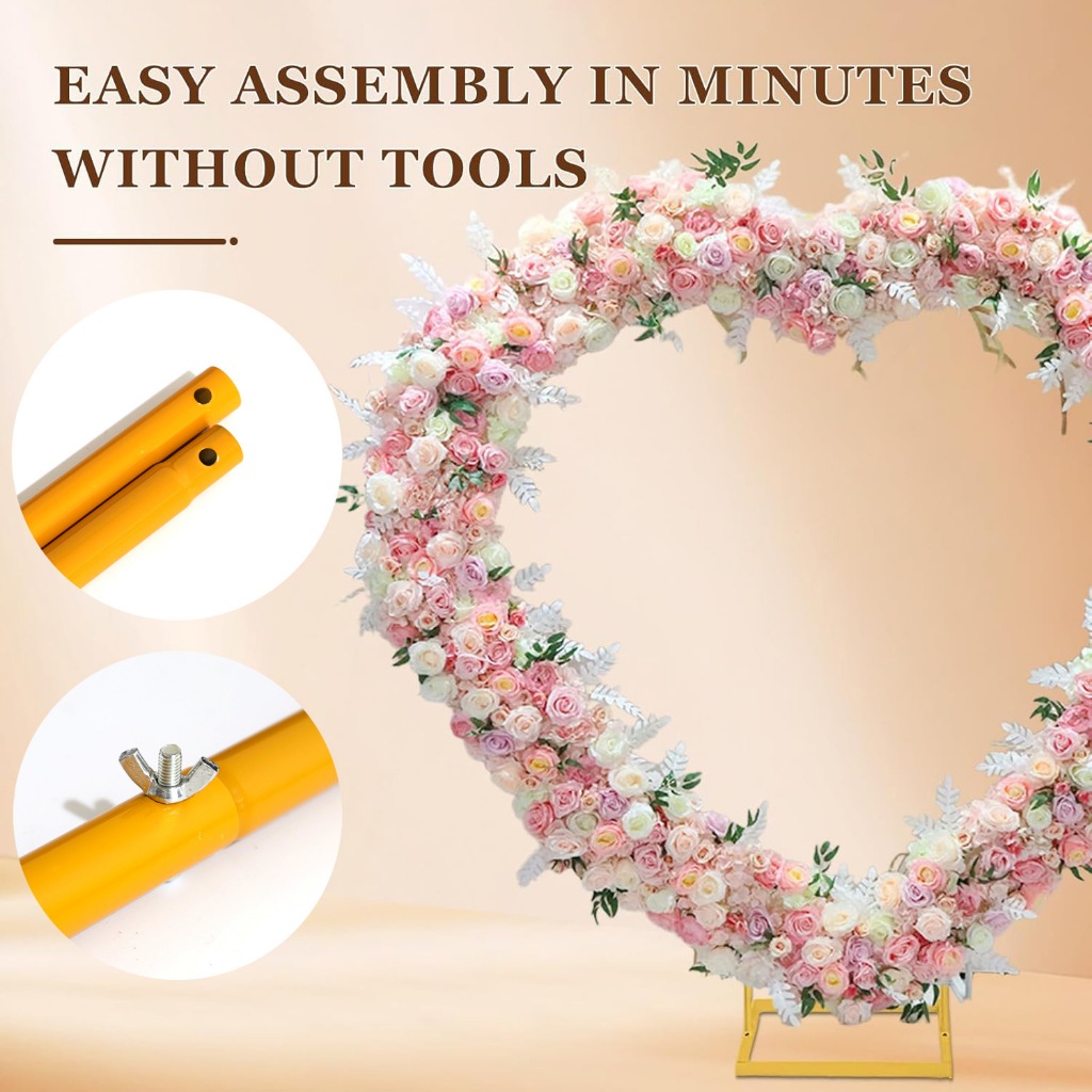 2เมตรโลหะรูปหัวใจงานแต่งงานโค้งยืนวันวาเลนไทน์ดอกไม้บอลลูนยืนงานแต่งงานหมั้นฉากหลังสําหรับถ่ายภาพตกแต่งงานแต่งงาน【โลหะรูปหัวใจจัดงานแต่งงานโค้งศิลปะเหล็กแต่งงานวงเล็บพิเศษสนามหญ้าดอกไม้ยืนอุปกรณ์ประกอบฉาก】 - รูปที่ 5