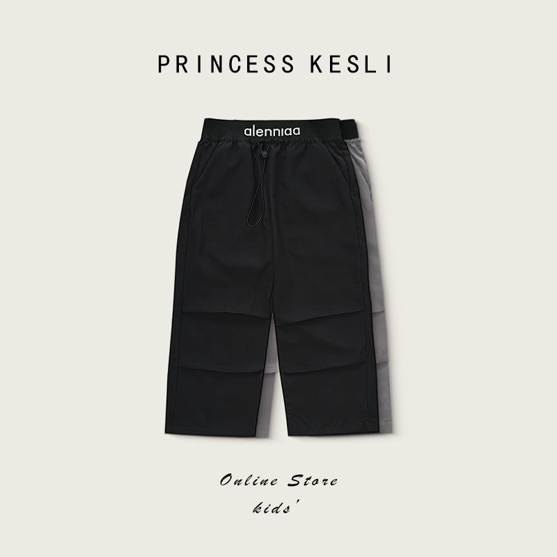 Princess Kesli กางเกงเด็กผู้หญิง กางเกงคาร์โก้ เอวยางยืด ทรงตรง ใส่สบาย สไตล์เกาหลี 2-14 ปี