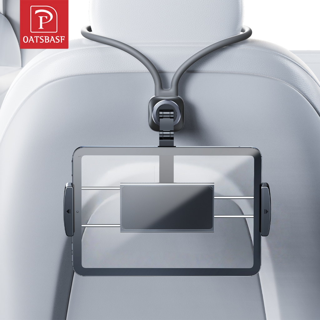 OATSBASF หมอนรองหลังรถยนต์ ที่วางแท็บเล็ต โทรศัพท์ ขาตั้งในรถ ที่พิงศีรษะด้านหลัง สําหรับโทรศัพท์ 4.7-12.9 นิ้ว แท็บเล็ต