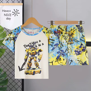 ชุดนอนเด็กผู้ชาย แขนสั้น ชุดนอนเด็ก ชุดบาจู tidur budak นอนเด็ก เสื้อผ้าผู้ชาย