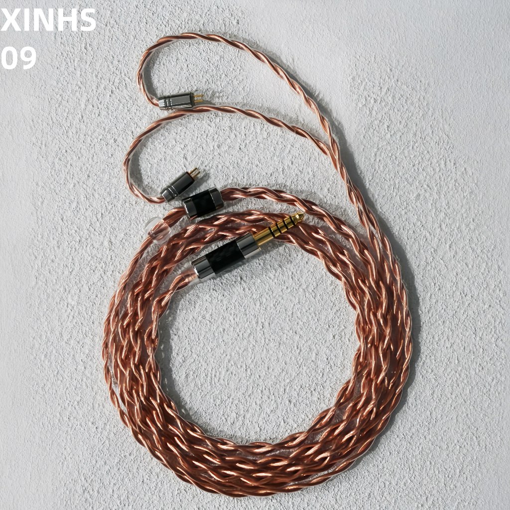 XINHS09 4-core single crystal copper+single crystal copper silver plated 6N cross woven HIFI earphon