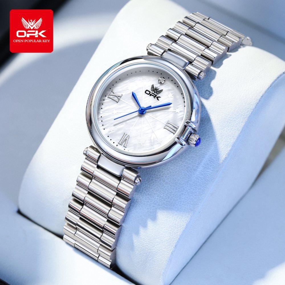 OPK นาฬิกาผู้หญิง Original กันน้ํา Luminous Chronograph ธุรกิจผู้หญิงหรูหรานาฬิกาของขวัญ 8182