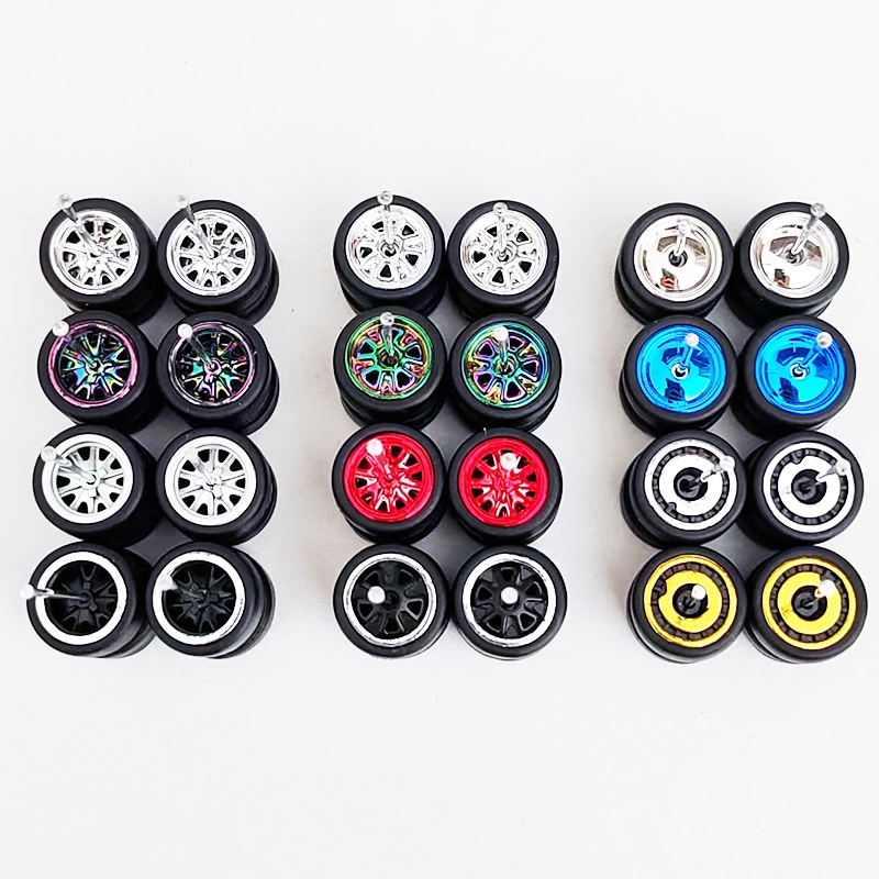 1/64 Mini รถล้อ 11 มม.ยาง Tyres 1:64 รุ่นรถยนต์ขอบกระจก Claw สูตรหรือกลีบ Leaf Shape สําหรับล้อร้อน/Matchbox/Domeka