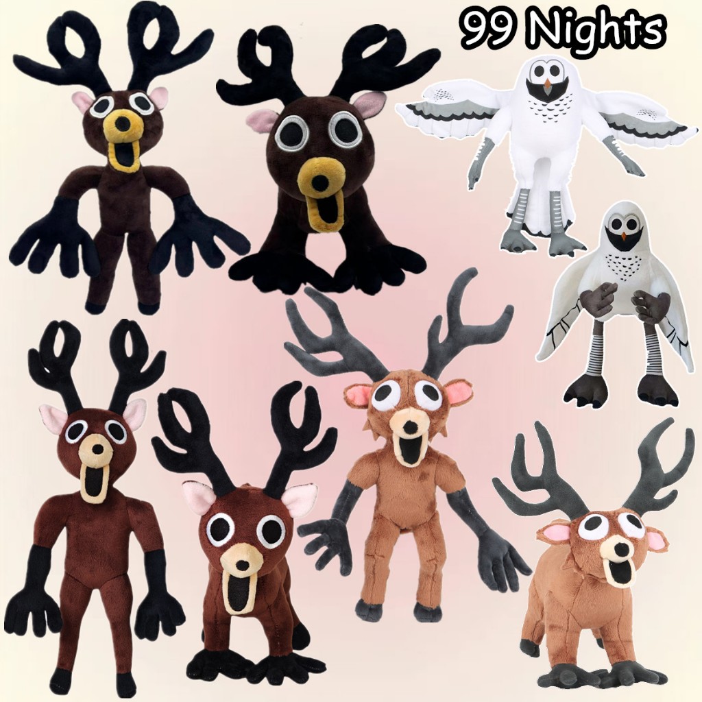 Roblox ของเล่น99 Nights ใน Forest Plush ตลกน่ากลัวกวาง Plushie ตุ๊กตาของเล่นน่ารัก Elk ตุ๊กตา 99 คืนใน Forest Roblox เกมตุ๊กตาเด็กของเล่นของขวัญฮาโลวีน
