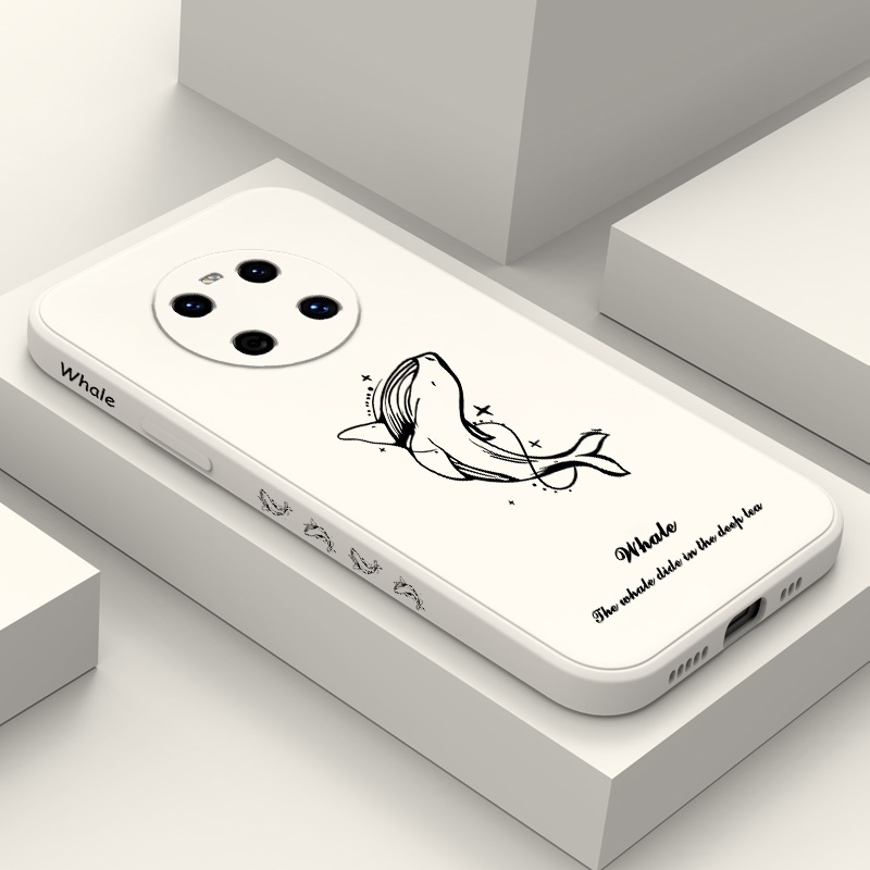 Line Whaleเคสโทรศัพท์สําหรับHuawei Honor X9B X9A X9C X8 X8B X7B X6B Y8P Y7A 4G 5G Creative Design Co